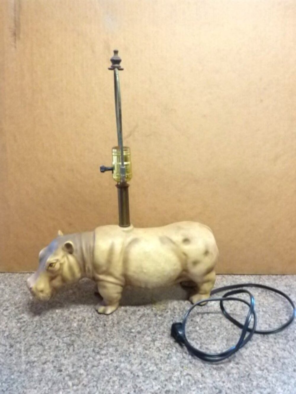 Antique hutschenreuther jhr selb germany 18 inch porcelain hippopotamus Lamp